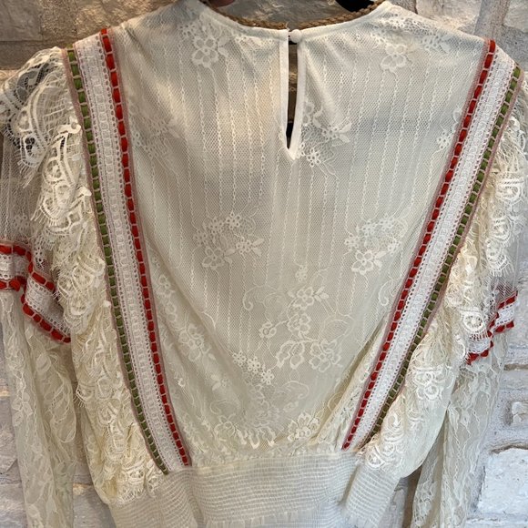 Bl^nk London Lace Floral Long Sleeved Blouse - Picture 2 of 3